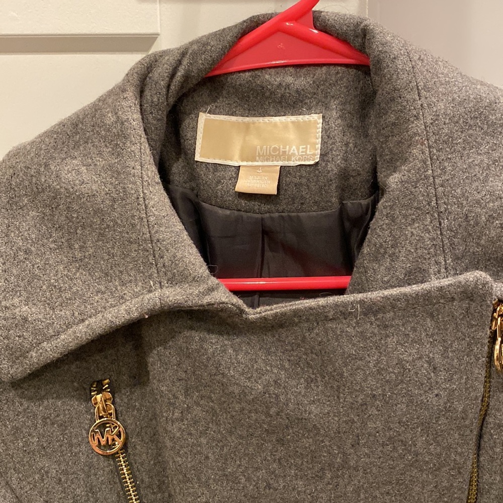 Michael Kors grey pea coat - Picture 2 of 4